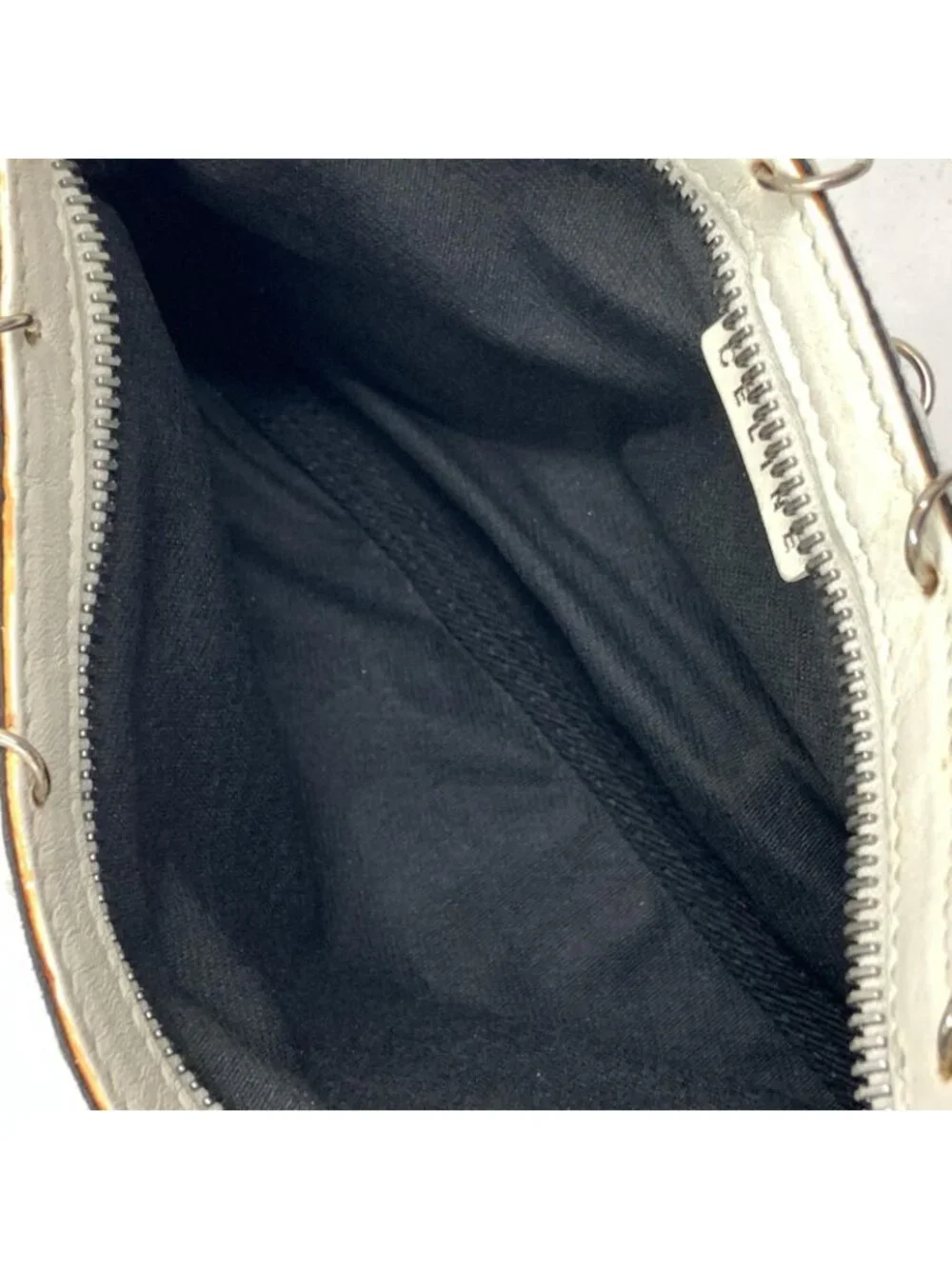 Celine Flower Mini Pouch Pochette White Black